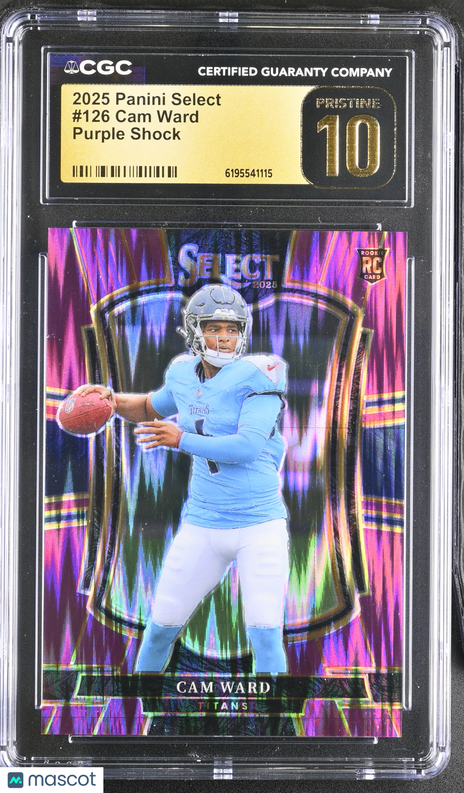 2025 Panini Select Cam Ward Purple Shock /699 Rookie #126 CGC 10 Pristine Titans
