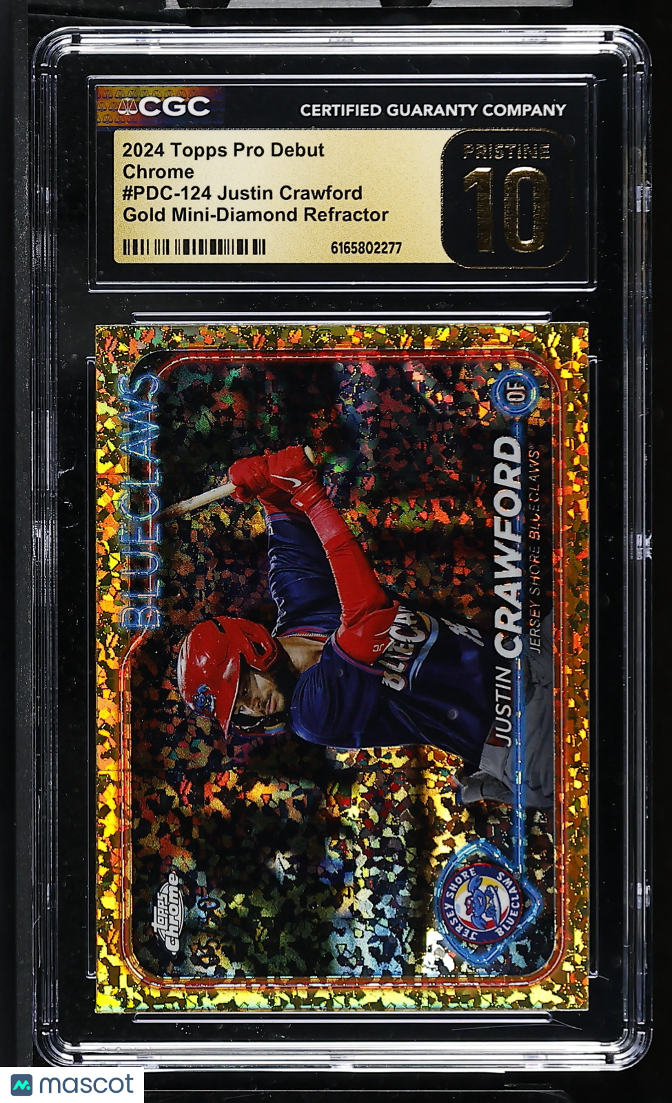 2024 Topps Pro Debut Justin Crawford Gold Mini-Diamond /50 Chrome PDC-124 CGC 10