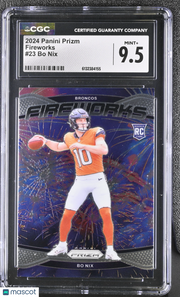 2024 Panini Prizm Bo Nix Rookie Fireworks #23 CGC 9.5 Denver Broncos