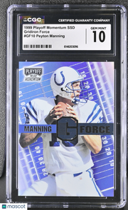 1999 Playoff Momentum SSD Peyton Manning Gridiron Force #GF10 CGC 10 Colts