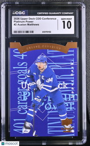 2026 Upper Deck Conference Auston Matthews Platinum Power #2 CGC 10 Maple Leafs