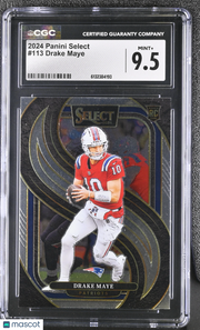 2024 Panini Select Drake Maye Rookie #113 CGC 9.5 New England Patriots