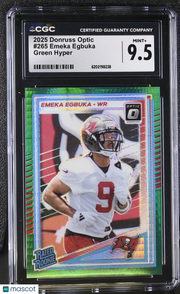 2025 Donruss Optic Emeka Egbuka Green Hyper Rookie #265 CGC 9.5 Buccaneers