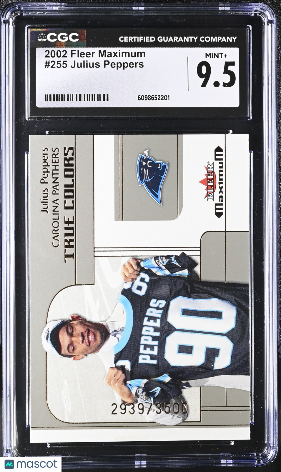 2002 Fleer Maximum Julius Peppers Rookie /3500 #255 CGC 9.5 Carolina Panthers