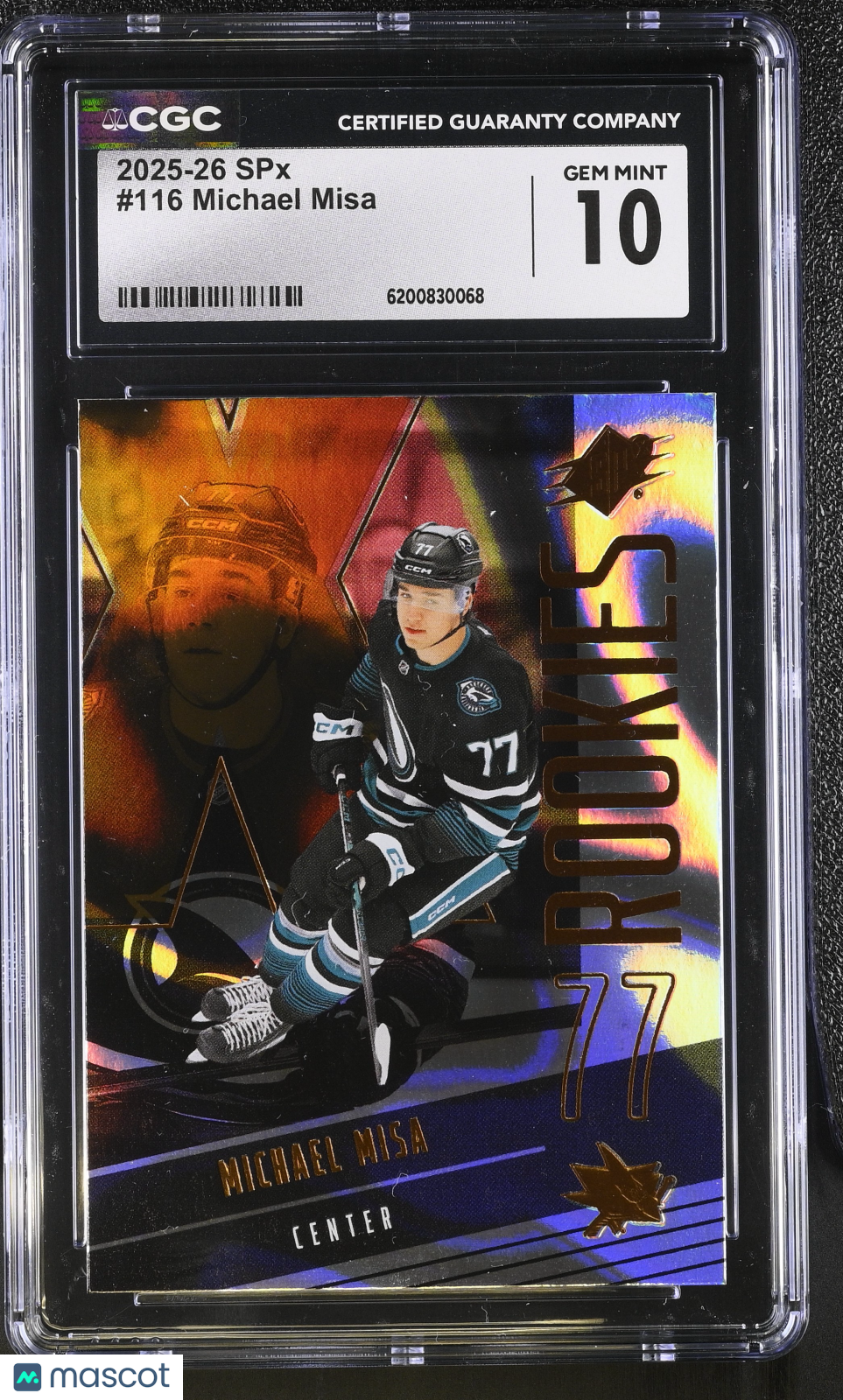 2025-26 SPX Michael Misa Rookie #116 CGC 10 San Jose Sharks