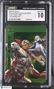 2025 Upper Deck Metal Universe Batman Hawk & Dove Lime Green FX #43 CGC 10