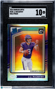 2024 Donruss Optic JJ Mccarthy Holo Prizm Rookie #235 SGC 10 Minnesota Vikings
