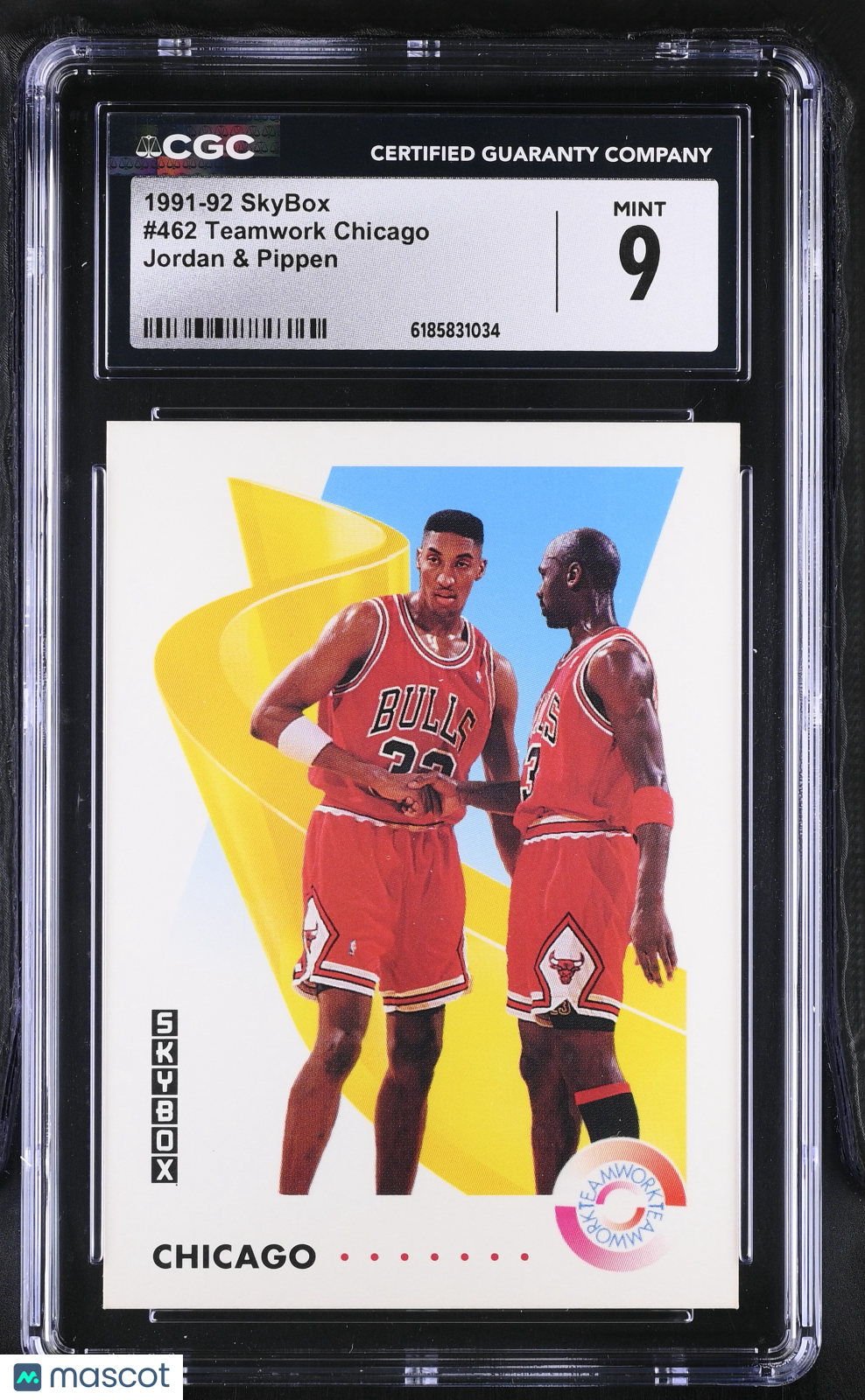 1991-92 Skybox Teamwork Chicago Jordan & Pippen #462 CGC 9