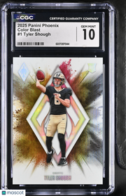 2025 Panini Phoenix Tyler Shough Rookie Color Blast #1 CGC 10 New Orleans Saints