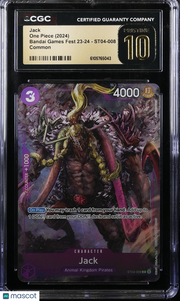 2024 One Piece Bandai Games Fest 23-24 Jack CGC 10 #ST04-008 Pristine