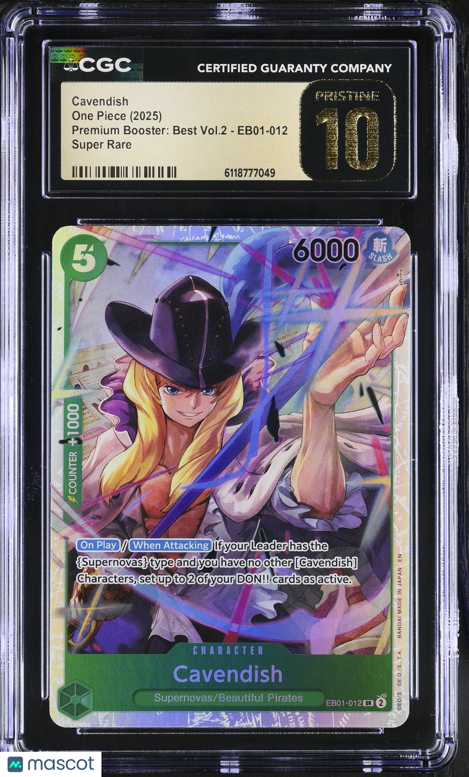 2025 One Piece Premium Booster: Best Vol.2 Cavendish CGC 10 Pristine #EB01-012