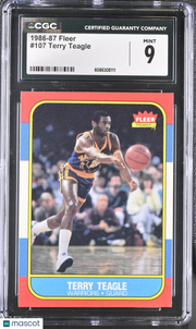 1986-87 Fleer Terry Teagle #107 CGC 9 Golden State Warriors