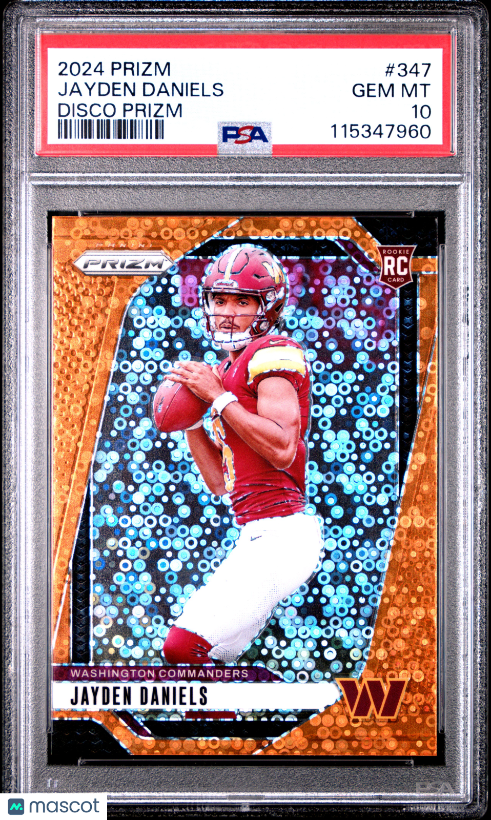 2024 Panini Prizm Jayden Daniels Disco Rookie #347 PSA 10 Washington Commanders