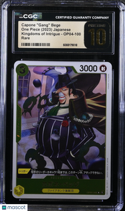 One Piece Kingdom Of Intrigue Capone Gang Bege Japanese CGC 10 OP04-100 Pristine