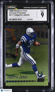 1999 Stadium Club Edgerrin James Chrome Previews #C17 CGC 9 Indianapolis Colts