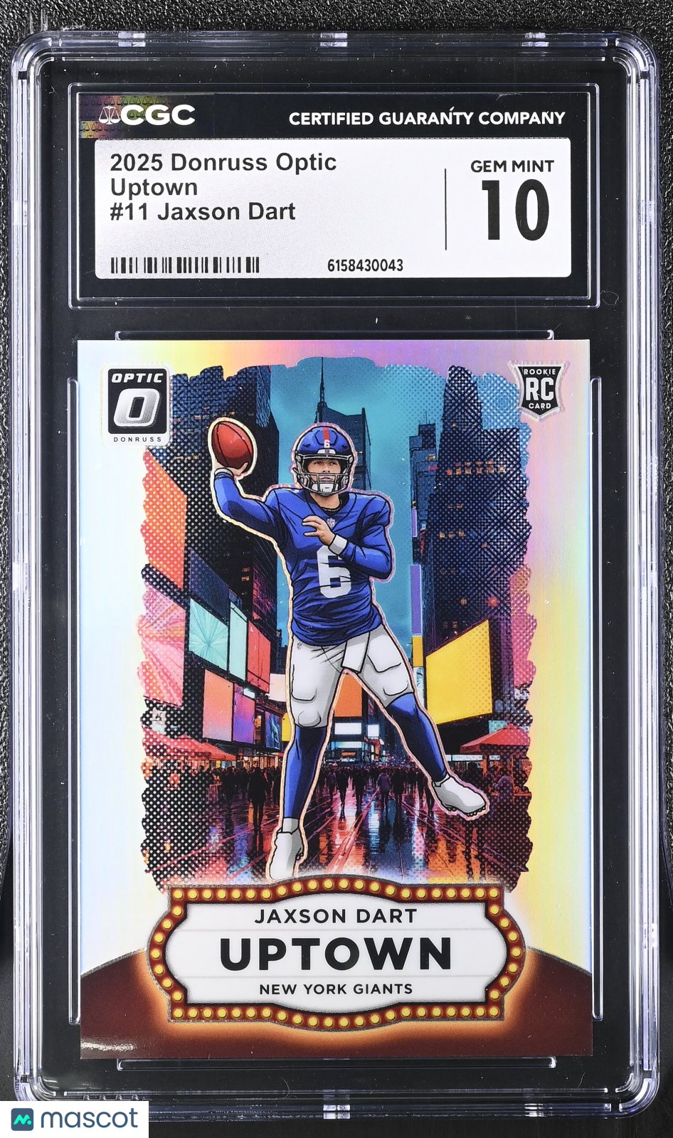 2025 Donruss Optic Jaxson Dart Rookie Uptown #11 CGC 10 New York Giants