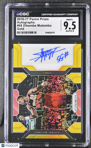 2016-17 Panini Prizm Dikembe Mutombo Gold /10 Autographs #68 CGC 9.5 Rockets