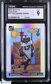 2022 Donruss Davante Adams Downtown #DT-DA CGC 9 Las Vegas Raiders