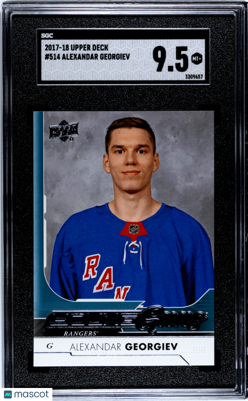 2017-18 Upper Deck Alexandar Georgiev Young Guns Rookie #514 SGC 9.5 Rangers