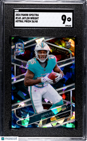 2024 Panini Spectra Jaylen Wright Astral Prizm /40 Rookie #143 SGC 9 Dolphins