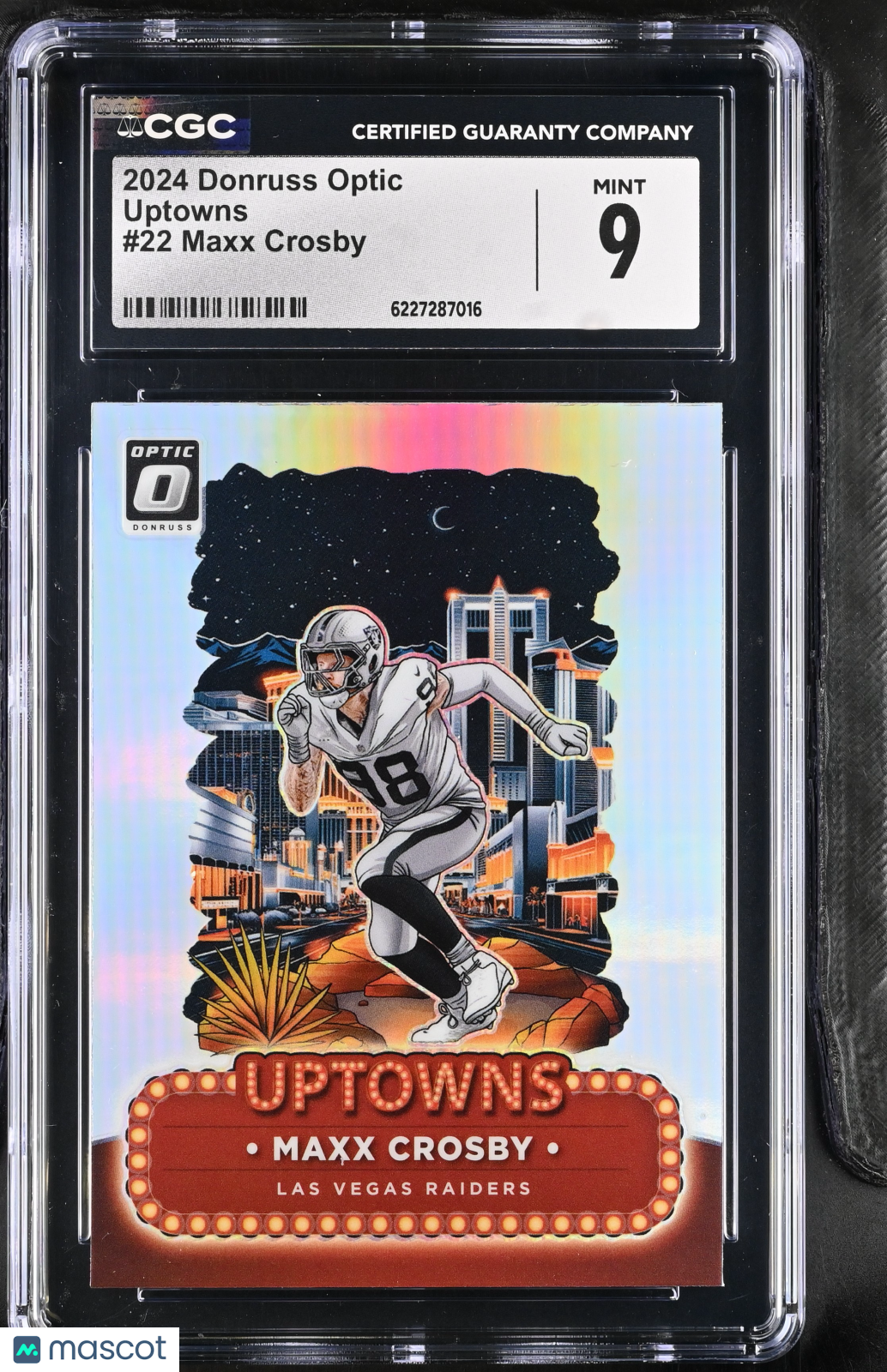2024 Donruss Optic Maxx Crosby Uptowns #22 CGC 9 Las Vegas Raiders