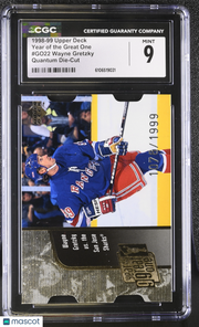 1998-99 Upper Deck Wayne Gretzky Quantum Die-Cut /1999 #GO22 CGC 9 Rangers