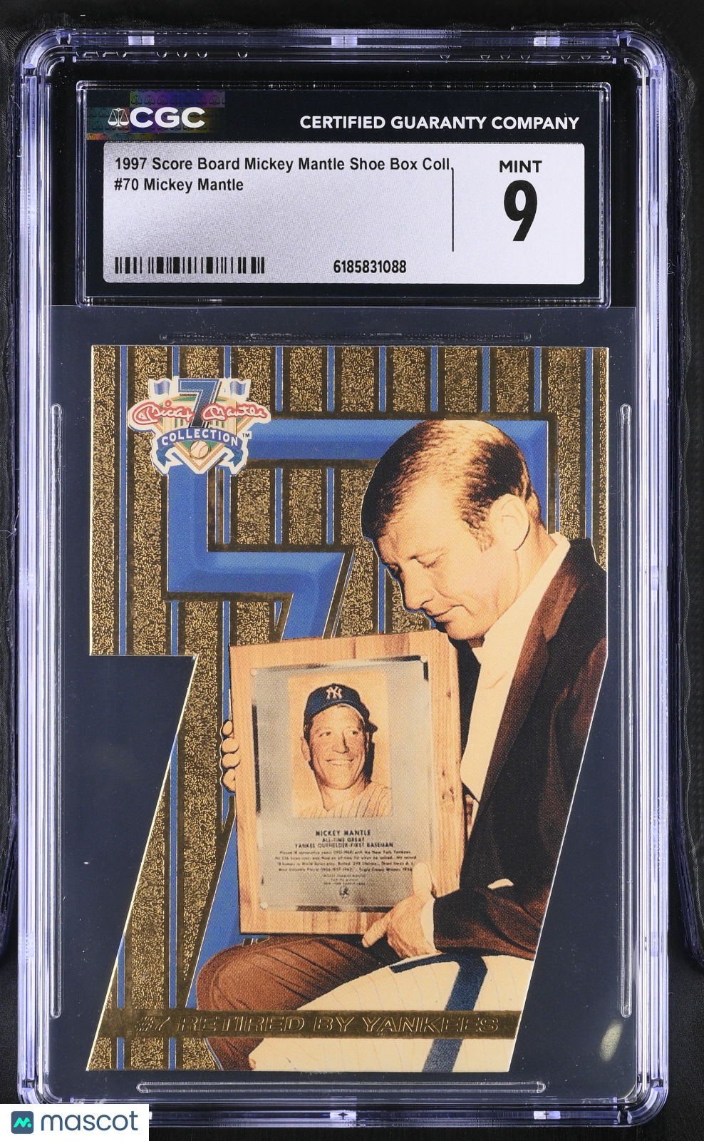 1997 Score Board Mickey Mantle Shoe Box Coll. Mickey Mantle #70 CGC 9 Yankees