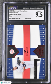2005 Donruss Champions Derek Jeter Red Impressions #445 CGC 9.5 New York Yankees