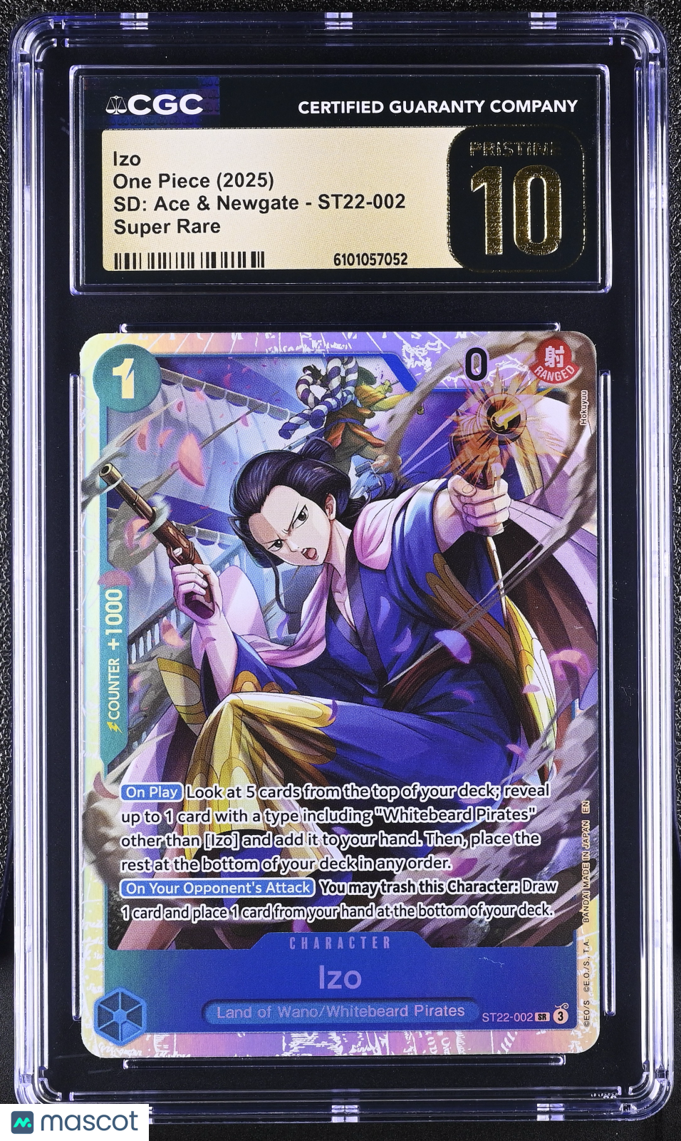 2025 One Piece SD: Ace & Newgate Izo CGC 10 #ST22-002 Pristine