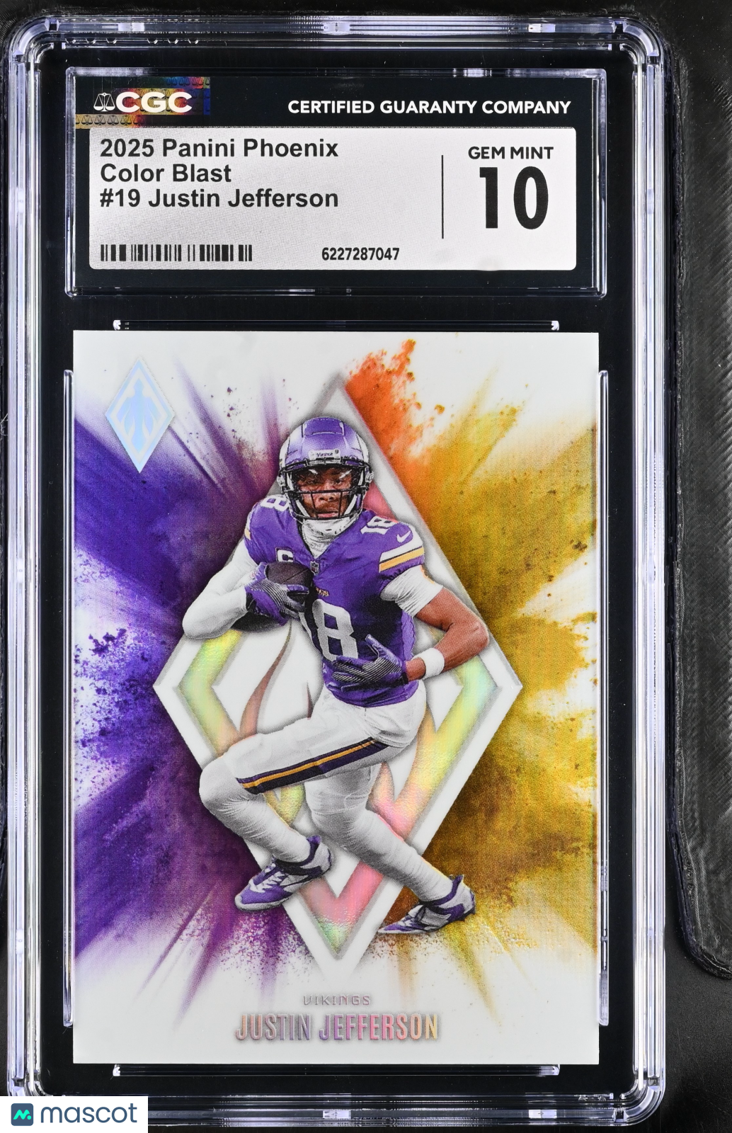 2025 Panini Phoenix Justin Jefferson Color Blast #19 CGC 10 Minnesota Vikings