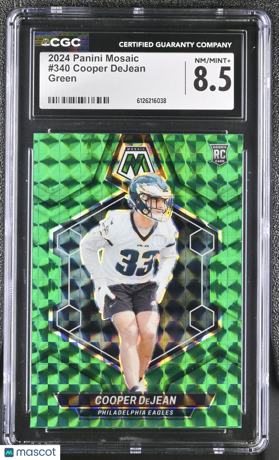 2024 Panini Mosaic Cooper DeJean Green Rookie #340 CGC 8.5 Philadelphia Eagles