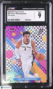 2025-26 Topps Finest Victor Wembanyama X-Fractor #98 CGC 9 San Antonio Spurs