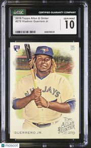 2019 Topps Allen & Ginter Vladimir Guerrero Jr. Rookie #278 CGC 10 Blue Jays