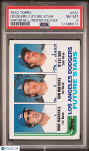 1982 Topps Dodgers Future Star #681 Marshall Roenicke Sax PSA 8