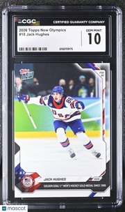 2026 Topps Now Olympics Jack Hughes #18 CGC 10