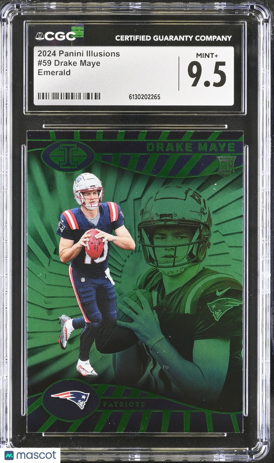 2024 Panini Illusions Drake Maye Emerald Rookie #59 CGC 9.5 New England Patriots