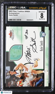 2001 Fleer Tradition WNBA Katie Smith Autographics CGC 8 JSA Minnesota Lynx