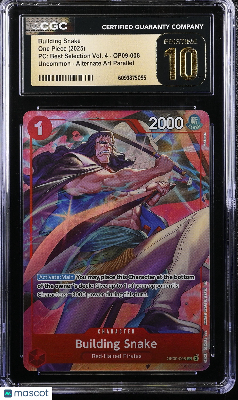 2025 One Piece PC: Best Selection Vol.4 Building Snake CGC 10 #OP09-008 Pristine
