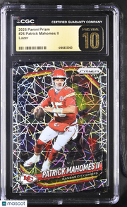 2025 Panini Prizm Patrick Mahomes II Lazer #26 CGC 10 Pristine Chiefs