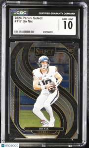 2024 Panini Select Bo Nix Rookie #117 CGC 10 Denver Broncos
