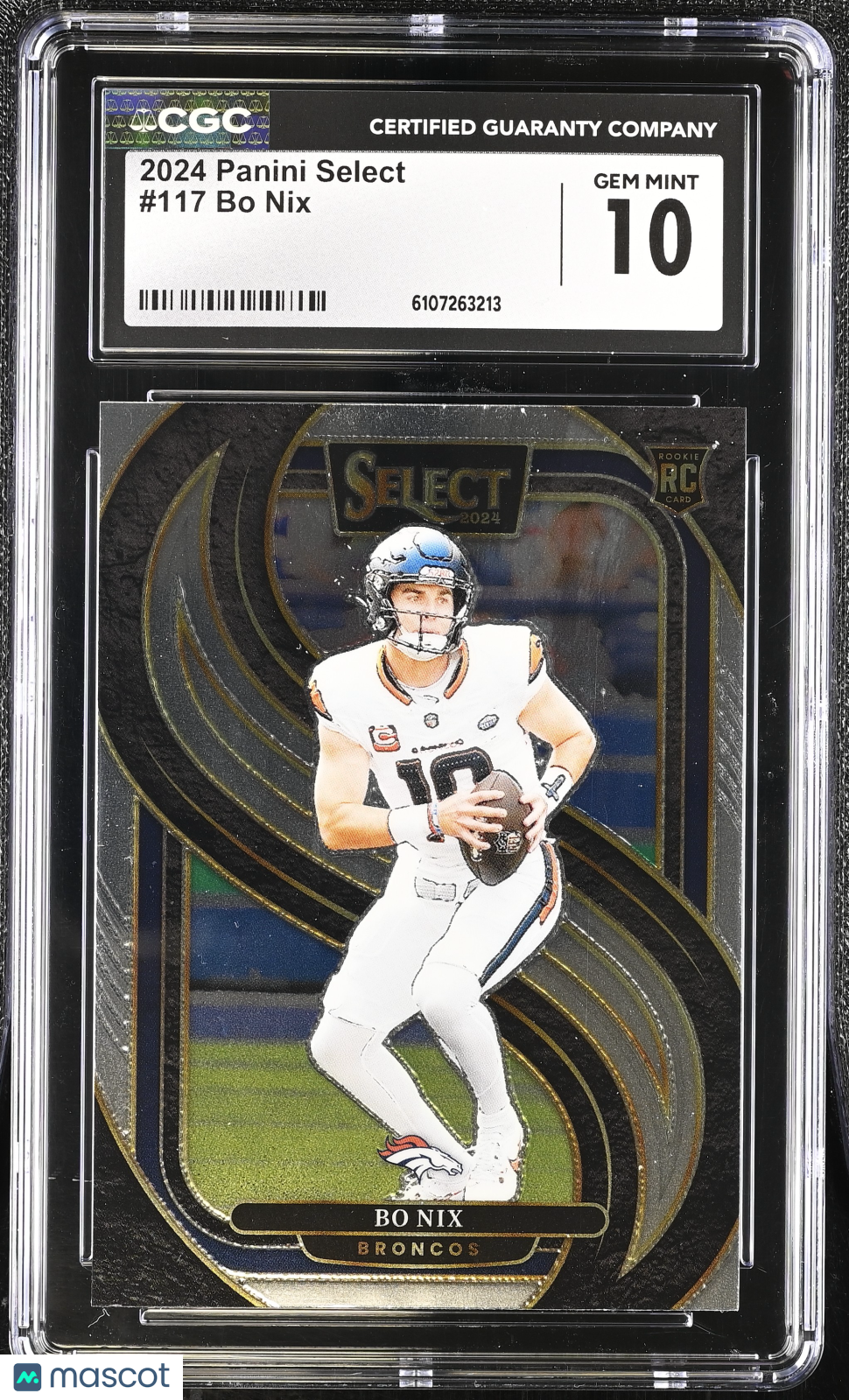 2024 Panini Select Bo Nix Rookie #117 CGC 10 Denver Broncos