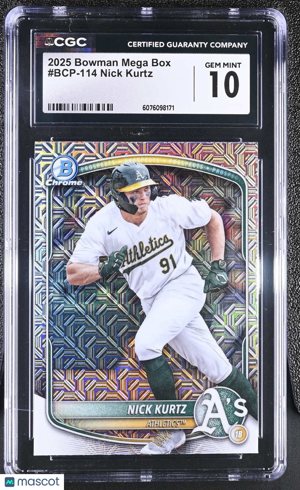 2025 Bowman Mega Box Nick Kurtz Rookie #BCP-114 CGC 10 Oakland Athletics