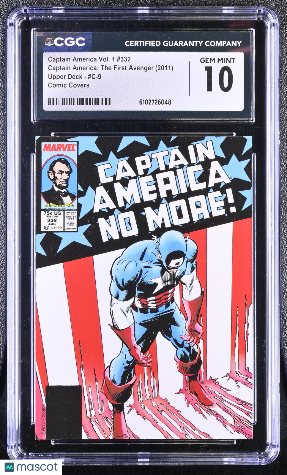 2011 Upper Deck Captain America: The First Avenger #C-9 Comic Covers CGC 10