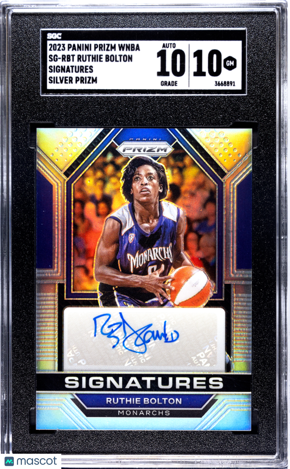 2023 Panini Prizm Wnba Ruthie Bolton Auto Silver #SG-RBT SGC 10 Monarchs