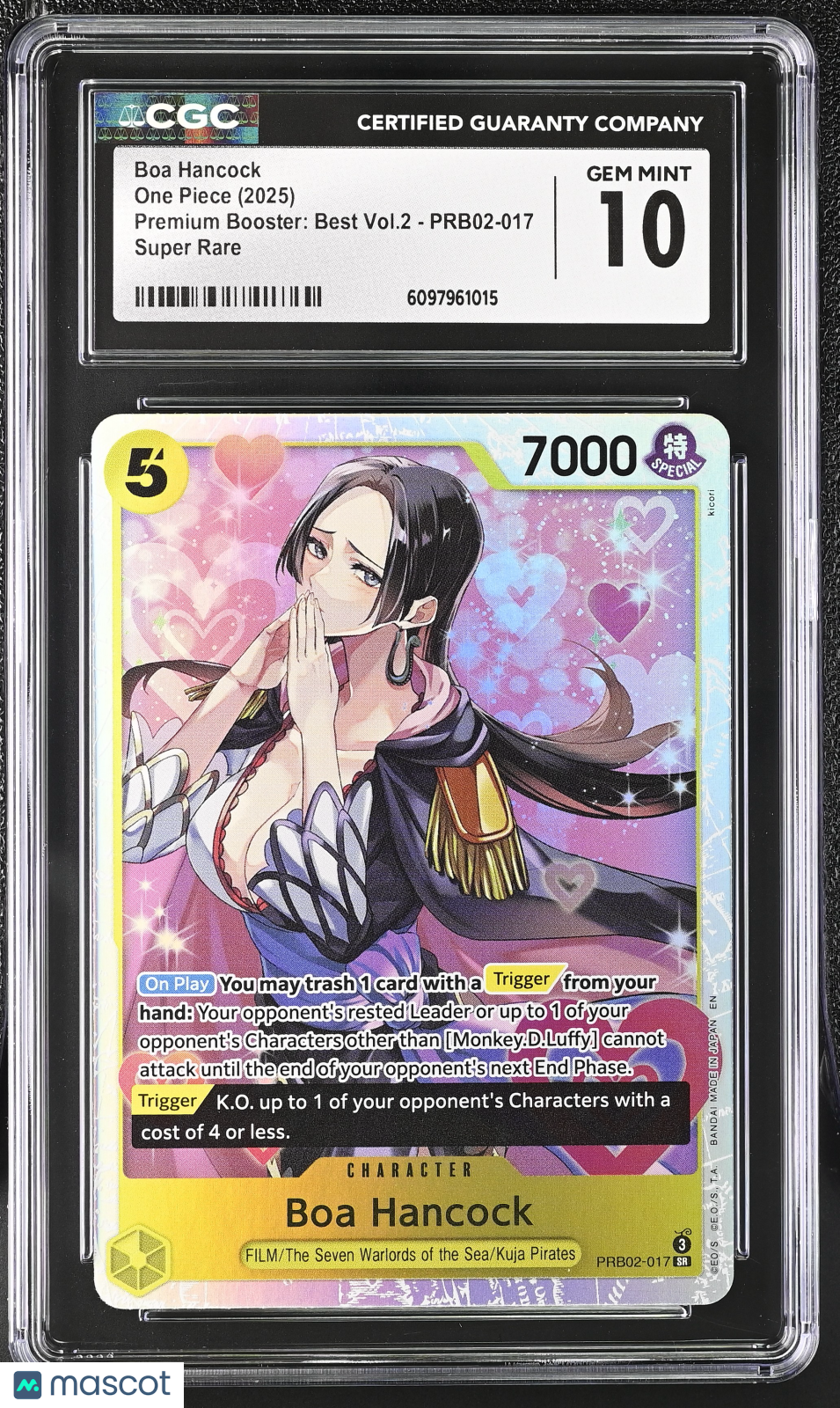 2025 One Piece Premium Booster: Best Vol.2 Boa Hancock CGC 10 #PRB02-017