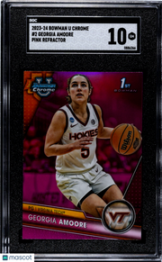 2023 Bowman U Chrome Georgia Amoore Pink Refractor Rookie 2 SGC 10 Virginia Tech