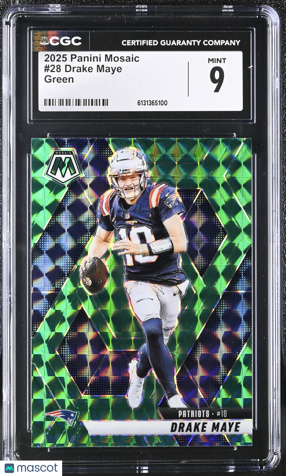 2025 Panini Mosaic Drake Maye Green #28 CGC 9 New England Patriots