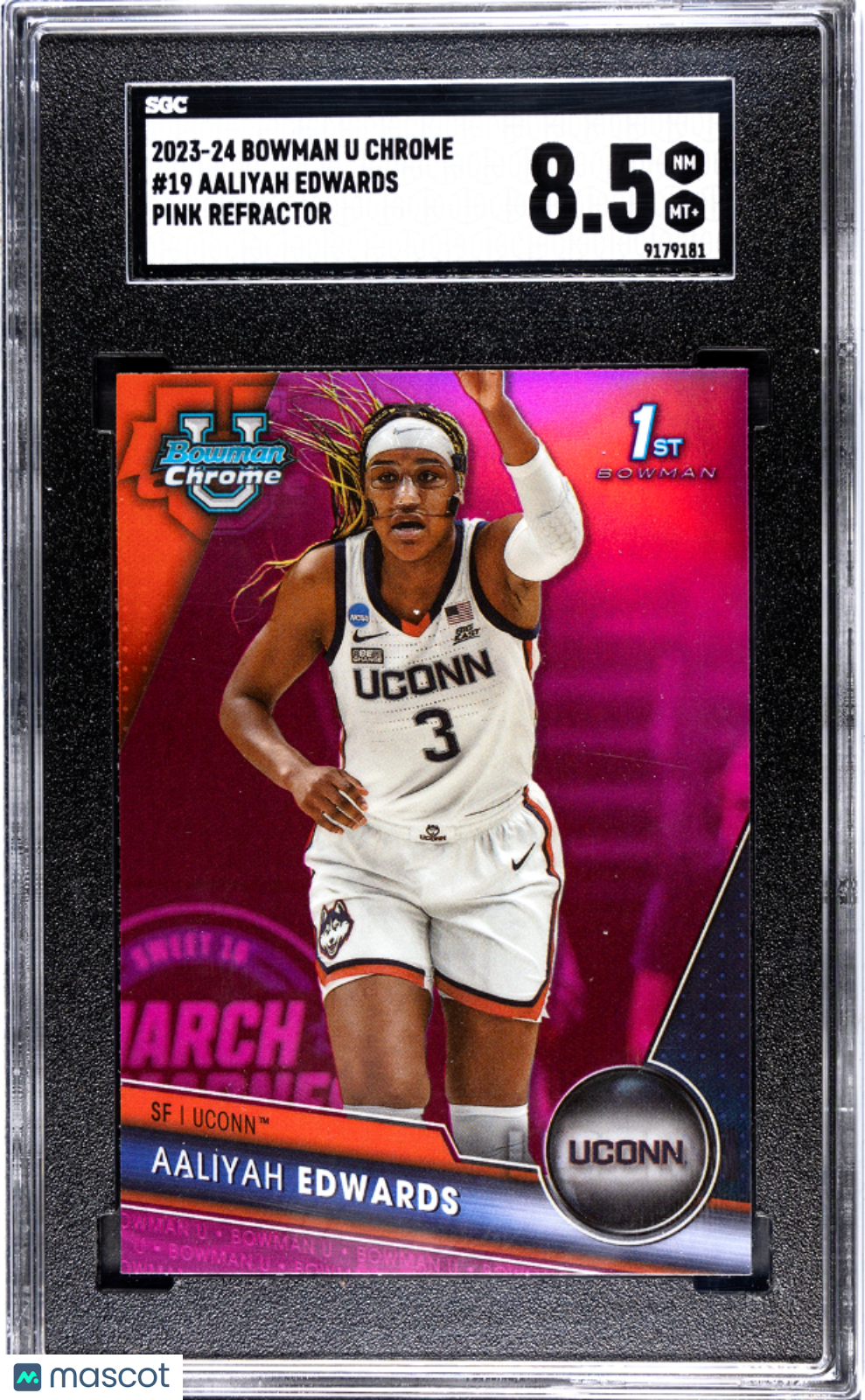 2023 Bowman U Chrome Aaliyah Edwards Pink Refractor #19 SGC 8.5