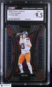 2024 Panini Select Bo Nix Rookie Turbocharged #16 CGC 9.5 Denver Broncos