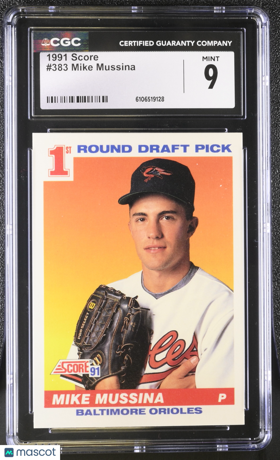 1991 Score Mike Mussina #383 CGC 9